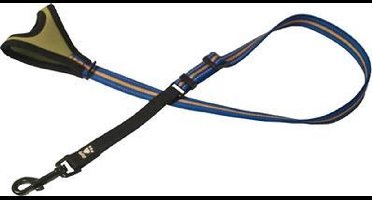 Hurtta Jogging Hondenlijn - Nylon - Neopreen greep - Blauw / Oranje - Breedte 20 mm - Lengte 60 - 90 cm (verstelbaar)