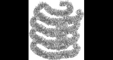 Gerimport Kerstslinger - 4x stuks - zilver - 180 x 12 cm - folie - Extra brede - folieslinger - kerstversiering