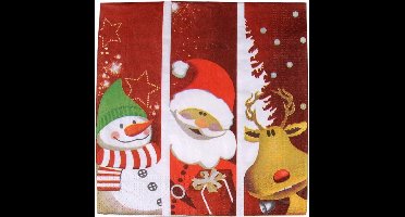 Kerst tafel servetten 20x stuks van 33 x 33 cm - Kinderen thema print