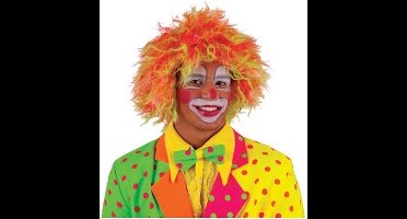 Clownspruik Evi neon kleuren