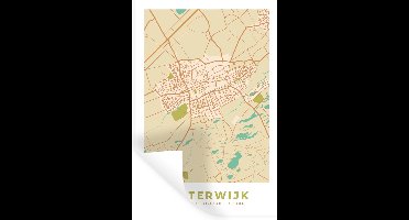 Muurstickers - Sticker Folie - Stadskaart - Kaart - Oisterwijk - Plattegrond - 20x30 cm - Plakfolie - Muurstickers Kinderkamer - Zelfklevend Behang - Zelfklevend behangpapier - Stickerfolie