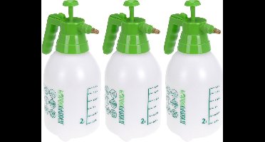 Pro Garden Plantenspuit - 3x - 2 liter - drukspuit met handpomp - waterverstuiver