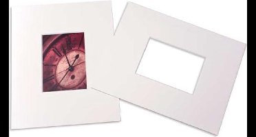 Passepartout Dubbeldik Wit 27,9x35,6cm met 11,4x16,5cm Venster (25 stuks)