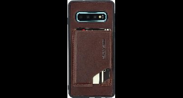 Pierre Cardin Backcover hoesje Bruin - Stijlvol - Leer - Galaxy S10  - Luxe cover