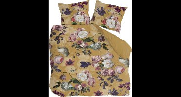 Byrklund Dekbedovertrek Flowers United - 200x220 - 100% Katoen - Okergeel