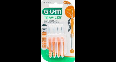 6x GUM Trav-Ler Ragers Oranje 0.9mm blister à 4 stuks