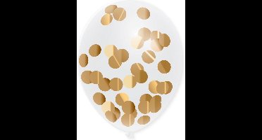 Jep-Party Goud 30cm 5 Stuks Confetti Ballonnen 442365