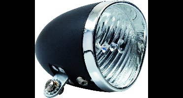Simson Retro LED fiets koplamp - zwart - batterij - klassiek ontwerp