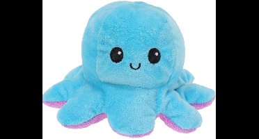 Pluchen octopus knuffel omkeerbaar multicolor emoties speelgoed.