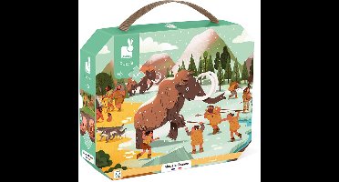 Janod - Puzzel Prehistorie (Panorama) - In Puzzelkoffer - 100 Stukjes - Geschikt Vanaf 6 Jaar