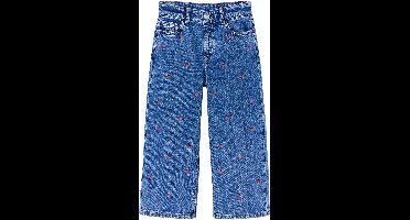 Vertbaudet Wijde jeans voor meisjes Susan geborduurd