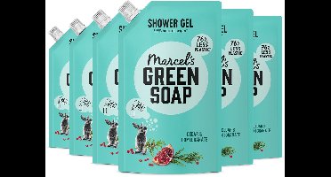 Marcel's Green Soap Douchegel Navulling - Ceder & Granaatappel - 6 x 500ml