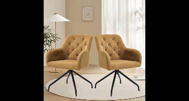 Eetkamerstoel – Stoel – Kuipstoel – Draaistoel – Keukenstoel – 360° Draaibaar – Dikke Gewatteerde Zitting