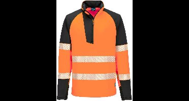 Portwest PW3 Hi-Vis Sweatshirt met 1/4 rits T172 - Oranje/Zwart - M