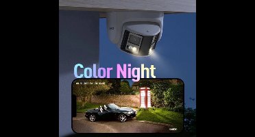 Beveiligingscamerasysteem - 8MP- Openlucht- Bewakingscamera - Beveiligingscamera - IP66 Waterdichte - POE Technologie - met Dual Lens, IR Nachtzicht en Tweeweg Audio – Buitencamera voor Netwerktoezicht - 4K 180° Panoramische - Wit