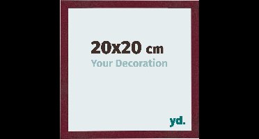 Your Decoration - Fotolijst 20x20 cm - MDF - Wijnrood Geveegd - Bologna