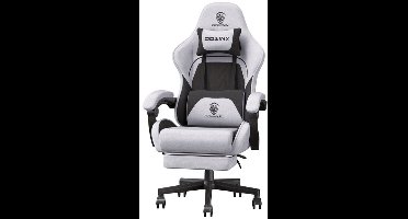 Ergonomische Gamingstoel – Bureaustoel – Game Stoel – Werkstoel – Computersetel – Verstelbare 3D-Armsteunen – Stevig Metalen Frame – Grijs-Blauw