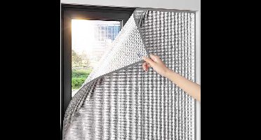 60*100cm Privacyscherm, warmte-isolatie, thermische isolatie, reflecterende raamfolie, UV-bescherming zonneklep, zonwerende folie, raam binnen of buiten, aluminiumfolie-isolatiefolie, met zuignap, voor thuis, kantoor, garage（Grijze rand）