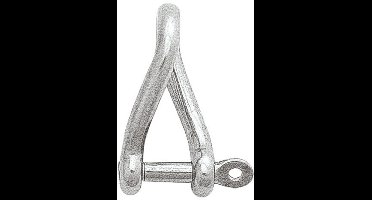 Gedraaide sluiting kort rvs captive pin 4mm (2 stuks)