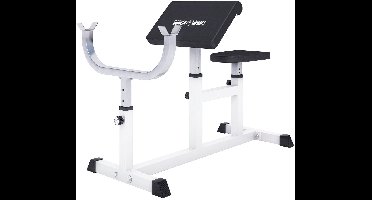 Gorilla Sports Biceps Curlbank - Fitnessbank - Verstelbaar - Wit