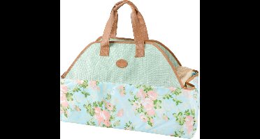 Esschert Design - Haardhouttas met rozenprint - Haardvuur accessoires - Textiel -