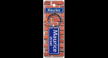 Paper Dreams Sleutelhanger Straatnaam Maurice 9 Cm Staal Blauw