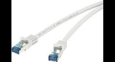 Renkforce RF-4145277 RJ45 Netwerkkabel, patchkabel CAT 6A S/FTP 25.00 cm Grijs Snagless, Vlambestendig 1 stuk(s)