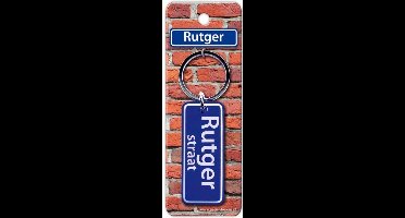 Paper Dreams Sleutelhanger Straatnaam Rutger 9 Cm Staal Blauw