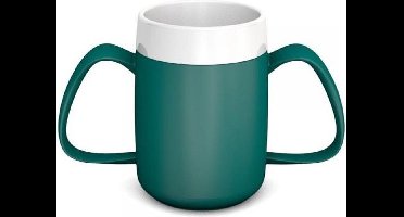 Conische Warmhoudbeker met Dubbel Handvat - Blauwgroen