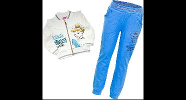 Disney Princess joggingpak / trainingspak - Assepoester - wit/blauw/zilver - maat 98/104 (4 jaar)