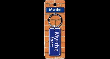 Paper Dreams Sleutelhanger Straatnaam Myrthe 9 Cm Staal Blauw