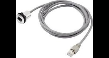 TRU COMPONENTS RJ45-01 RJ45-inbouwbus 1408770 Bus, inbouw, Stekker, recht Aantal polen (sensoren) 8P8C Zilver 1 stuk(s)