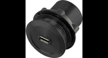 TRU COMPONENTS Micro USB-01-BK Micro-USB-inbouwbus 2.0 Bus, inbouw Micro-USB-A-bus naar micro-USB-B-stekker Inhoud: 1 s