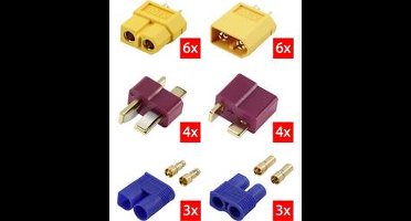 Reely RE-6699867 Accupack stekker, Accupack bus XT60, T-stekkers, EC3 Verguld 1 stuk(s)