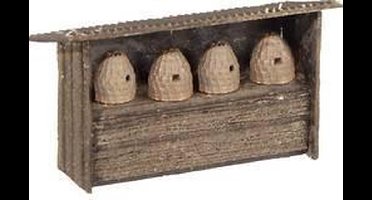 MBZ 80287 H0 4 bijenkorven onder afdak 3D-printmodel, Lasercut bouwpakket