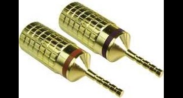 t-101/4S Luidsprekerconnector Stekker, recht Aantal polen: 1 Goud 2 stuk(s)