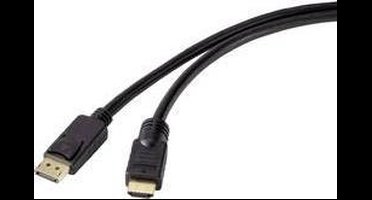 Renkforce RF-4581870 DisplayPort-kabel DisplayPort / HDMI Adapterkabel DisplayPort-stekker, HDMI-A-stekker 10.00 m Zwar