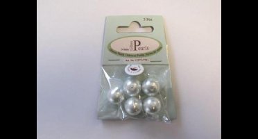 Glasparels 14mm Wit 5 stuks