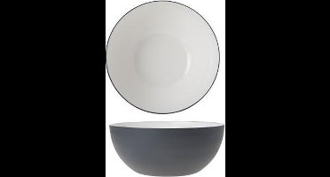 Alu Bowl 16.5xh7cm Wit Email Graphite Gr