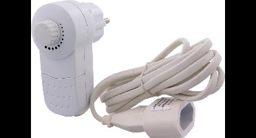 Exin Stekkerdimmer - Euro - Dimt 20-300 Watt - 2 meter snoer - 2 x 0.75 mm2 vinylkabel - Wit