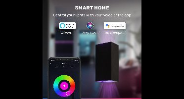 Smart Wifi LED Wandlamp Zwart met 2x 5,5W Dimbare RGBWW spot - Geschikt voor Binnen en Buiten