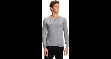 FALKE Basic V-Neck elegante klassieker wol trui heren grijs - maat M