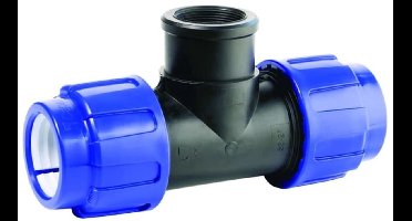 PE T-stuk 32 x 1" Binnendraad, Klemkoppeling voor Drinkwater