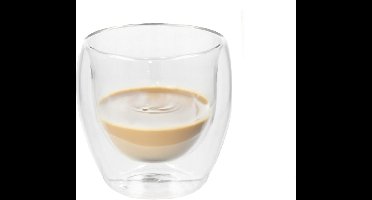 Gerimport Theeglazen Luz - 12x - dubbelwandig - borosilicaatglas - 250 ml - 9 x 9 cm - koffieglas