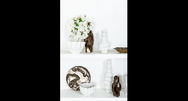 PTMD Bloempot Ivel - 15x15x30 cm - Keramiek - Brons