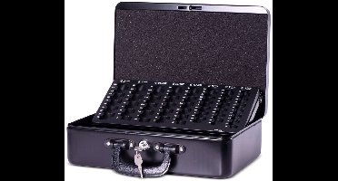 MAUL Geldkist met euro munteninzet - zwart - staal - 1 stuk - 26.5 x 36 x 11.5 cm