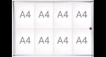 MAUL Vitrine MAULextraslim liggend formaat 8 x A4 aluminium 3.1 x 93 x 65.1 cm zilver