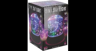 Party Time LED sterrenlamp 2 in 1 met zwarte voet voor magische sfeer.