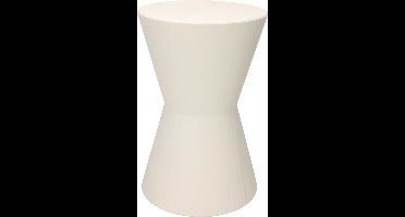 Home & Styling Bijzettafeltje Symetric - wit - D29x H45 cm - Zink - plantenpot verhoger - koffie en lampen tafel