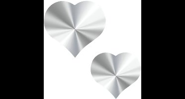 Sluitsticker Hart Zilver -Sticker-Etiket- klein hart / 500st.